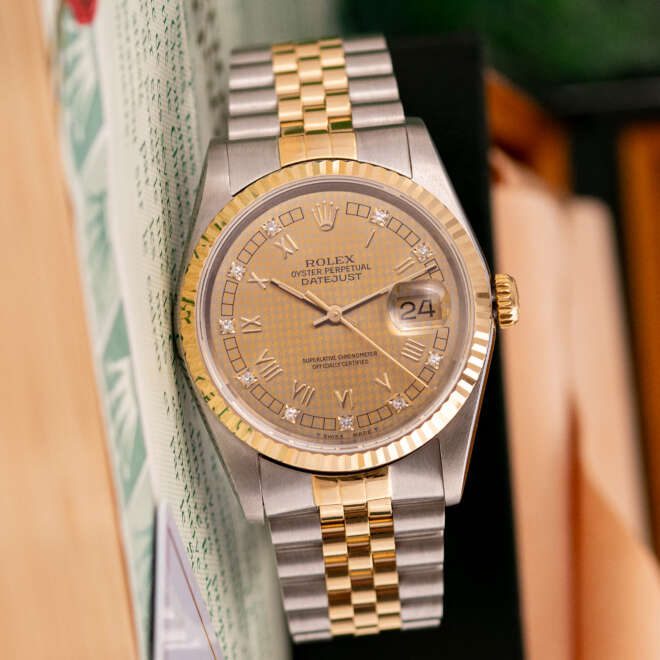 Rolex Datejust 36 16233G Houndstooth Dial