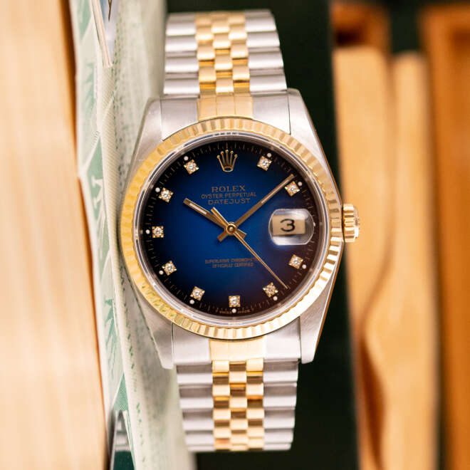 Rolex Datejust 36 16233G Blue Vignette Dial