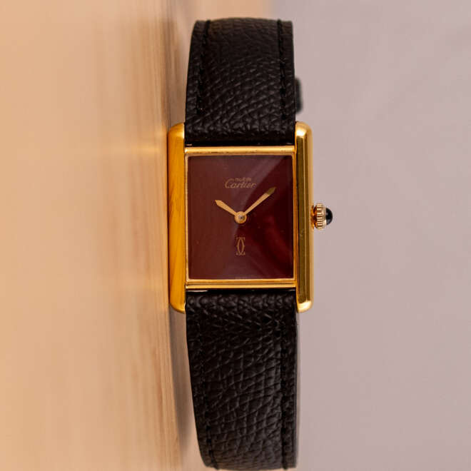 Cartier Must De Tank Burgundy Manual Winding