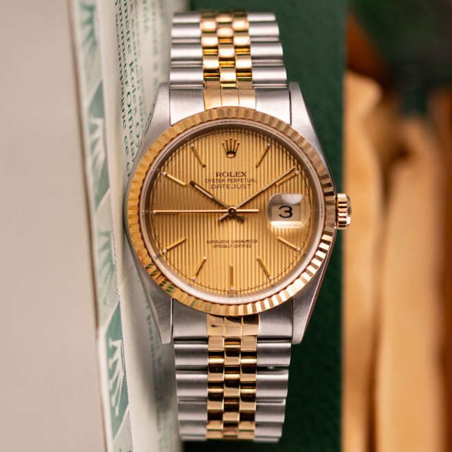 Rolex Datejust 36 16233 Champagne Tapestry Dial