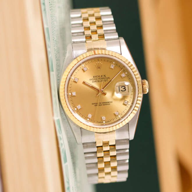 Rolex Datejust 36 16233 Champagne Diamond Dial