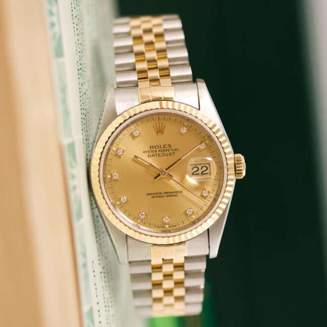 Rolex Datejust 36 16233 Champagne Diamond Dial