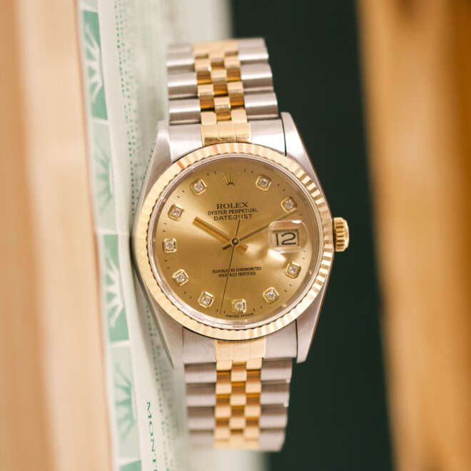 Rolex Datejust 36 16233 Champagne Diamond Dial