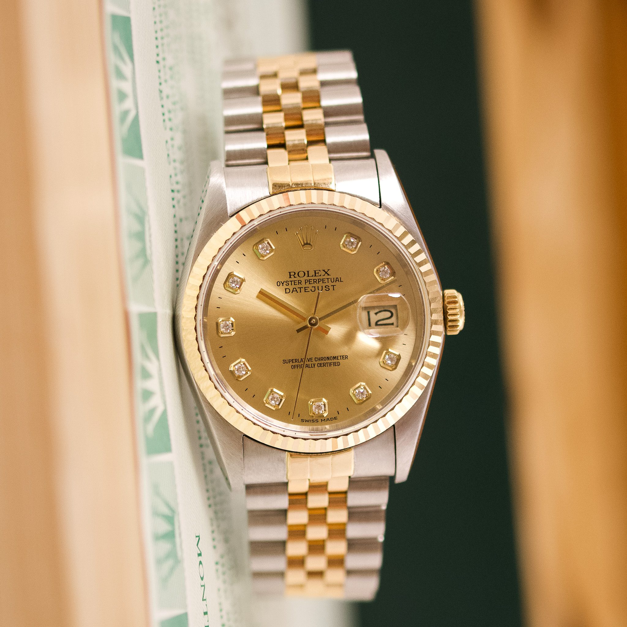 Rolex Datejust 36 16233 Champagne Diamond Dial
