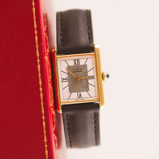 Must de Cartier Tank 590005 Silver Two Tone Roman Dial