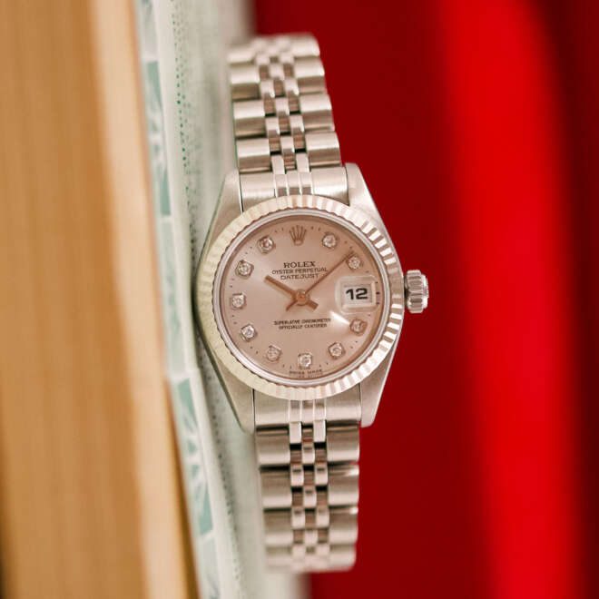 Rolex Datejust 26 69174G Silver Diamond Dial