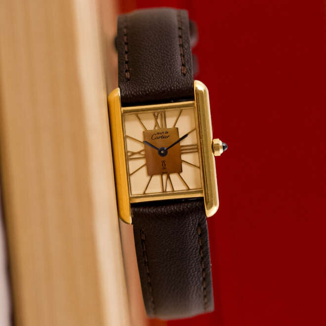 Must de Cartier Tank 366001 Hollow Big Roman Ivory Dial