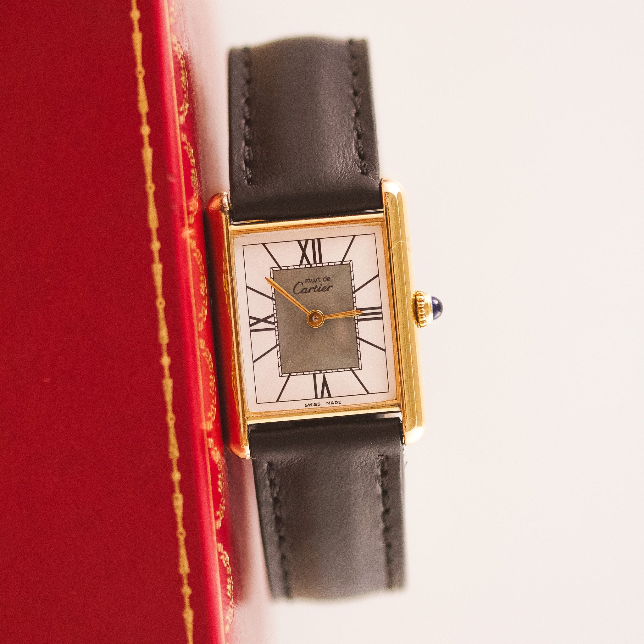 Must de Cartier Tank 590005 Silver Two Tone Roman Dial